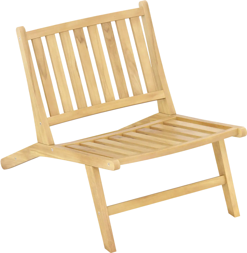 Teak Wood Outdoor Reclining Chair with Comfortable Backrest