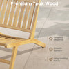 Teak wood outdoor reclining chair showcasing smooth surface and elegant design, perfect for patios and backyards.