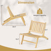 Teak wood outdoor reclining chair dimensions showing a spacious seat and comfortable backrest, supports up to 352 lbs.