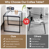 Tempered glass side table with a sturdy metal frame, ideal for indoor and outdoor use, featuring a sleek design.