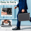 Aluminum suitcase with handle for Texas Holdem poker chip set, featuring safety latch design for easy transport.