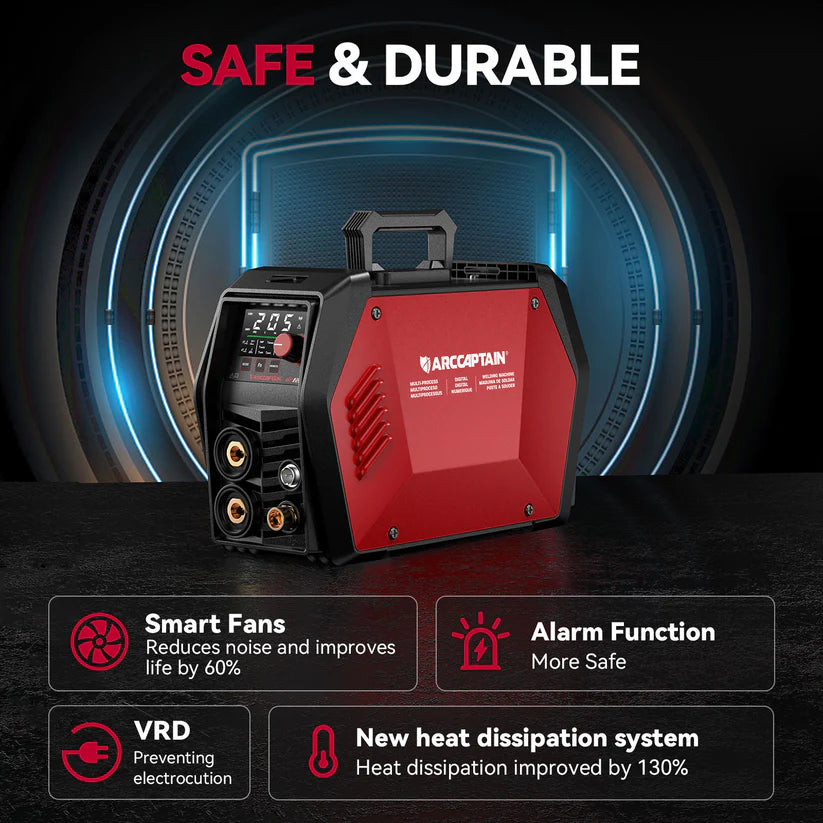 Arccaptain TIG205 Pro Welder DC TIG Spot Cold with Stick IGBT 120/240V App Control New