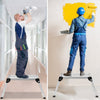 Heavy duty portable aluminum folding step ladder with skid-resistant feet, ideal for DIY and maintenance tasks.