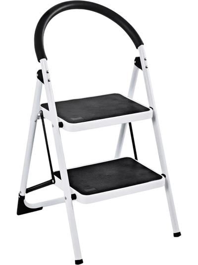 Costway Folding 2-Step Stool Ladder Iron Frame Anti-Slip Pedals 34082715 New