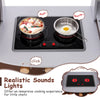 Toddler kitchen playset with realistic sounds, featuring pots on a stovetop for immersive cooking fun for kids.