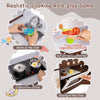 Toddler kitchen playset featuring a sink, stove, and microwave, designed for immersive role-play and organization.