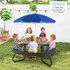 Toddler Outdoor Activity Table with Adjustable and Collapsible Umbrella-Brown - Gallery View 1 of 11