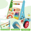 Toddler push walker activity center toy with easy-to-grip handle, smooth rubber wheels, and multiple built-in games.