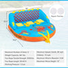 Inflatable towable tube for 3 riders with durable nylon cover, backrest, and easy-grip handles for water sports fun.