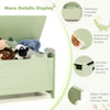 Green wooden kids toy box in cute crocodile shape with safety hinge and waterproof surface, perfect for children's.