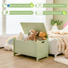 Cute green crocodile-shaped wooden kids toy box with safety hinge, perfect for children's rooms and easy to clean.