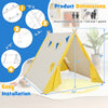 Kids play tent with solid wood frame, yellow polyester cotton canopy, dimensions 57"x54"x48", perfect for indoor and.