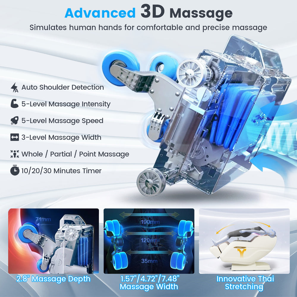 Costway Massage Chair with SL Track Waist Airbags and Calves Heating Foot Rollers New