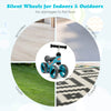 4 wheels baby balance bike in blue with noiseless wheels, suitable for indoor and outdoor surfaces, ensuring safety and.