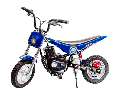Burromax TT250 24V 250W Kids Off Road Electric Ride On Mini Pocket Dirt Bike Blue New