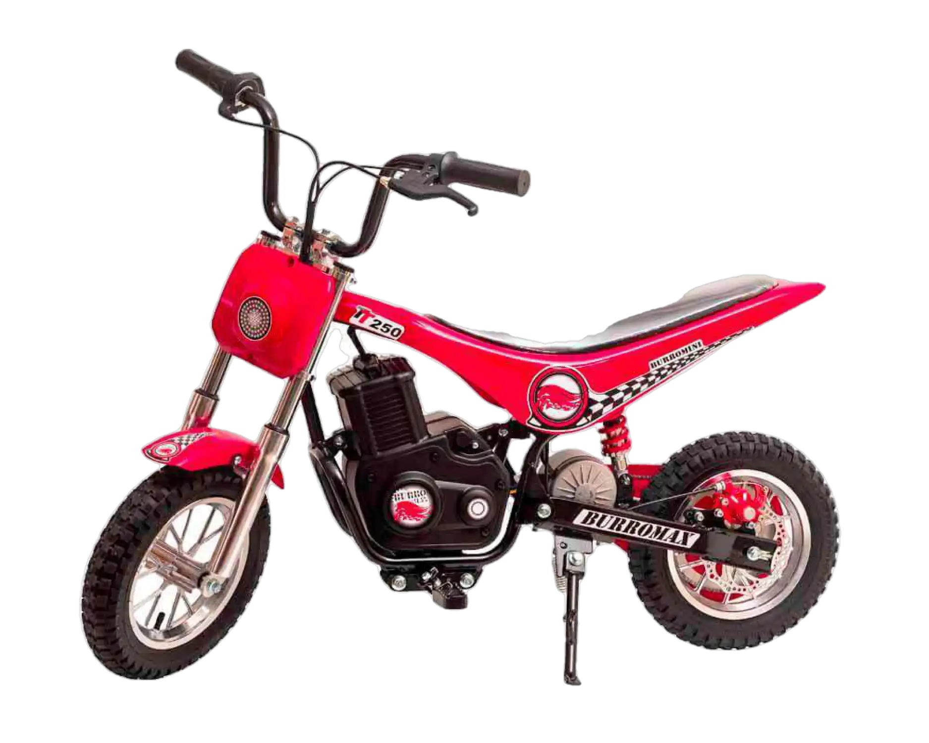 Burromax TT250 24V 250W Kids Off Road Electric Ride On Mini Pocket Dirt Bike Red New