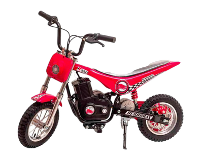 Burromax TT250 24V 250W Kids Off Road Electric Ride On Mini Pocket Dirt Bike Red New