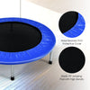 38-inch blue mini folding trampoline with wear-resistant PVC cover and elastic PP jumping pad for safe fitness use.