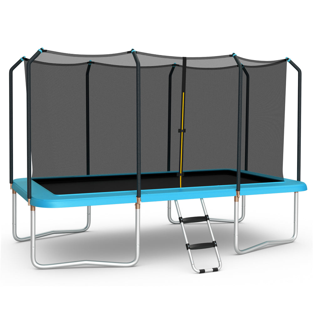 Costway Rectangular Trampoline 8' x 14' with Safety Enclosure Net and Ladder New