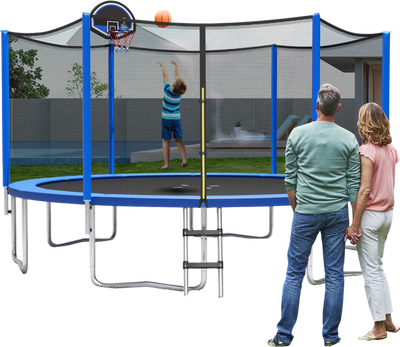 Costway 12' Outdoor Recreational Trampoline with Enclosure Net 76581349 New