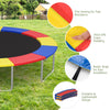 Multicolor trampoline safety pad with thick EPE foam, tear-resistant material, and elastic straps for secure.