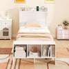 Twin Size Bed Frame with 2 USB Ports with Storage Headboard and Lights-Twin Size - Gallery View 1 of 10