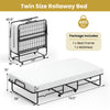 Twin size folding bed with a 4" memory foam mattress, heavy-duty metal frame, and foldable design for easy storage.
