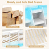 Costway Bed Frame Twin Size Loft with Staircase LED Lights Bookcase and Storage New