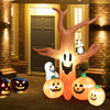 8 feet Halloween inflatable dead tree with LED lights, pumpkins, and ghosts for spooky outdoor decoration.