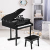 Musical Instrument Toy 30-Key Children Mini Grand Piano with Bench-Black - Gallery View 1 of 9