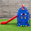 Colorful 3-in-1 toddler climber with slide, swing, and basketball hoop, perfect for outdoor play and fun activities.