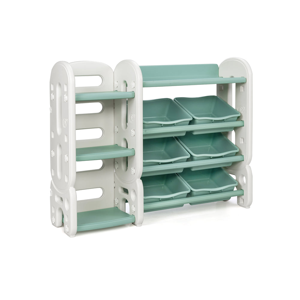 Kids Toy Storage Organizer with Bins and Multi-Layer Shelf for Bedroom Playroom -Green - Gallery View 1 of 12