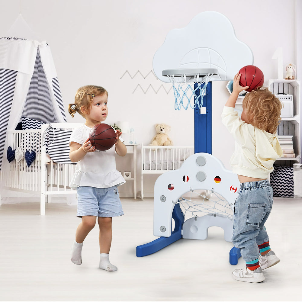 3-in-1 Kids Basketball Hoop Set with Balls-White - Gallery View 1 of 13