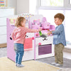 Kids playing with the Kids Wooden Kitchen Toy Strawberry Pretend Cooking Playset, featuring realistic details and.