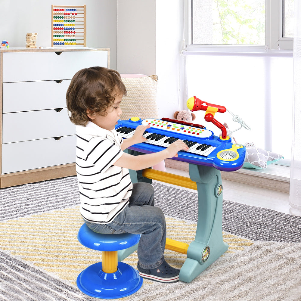 37 Key Electronic Keyboard Kids Toy Piano-Blue - Gallery View 1 of 12