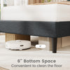 Upholstered platform bed with tufted headboard, featuring 6" bottom space for easy floor cleaning and robust wooden.