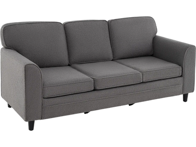 Costway Teddy Velvet Upholstered 3-Seat Sofa with Back Pillows 674138952 New