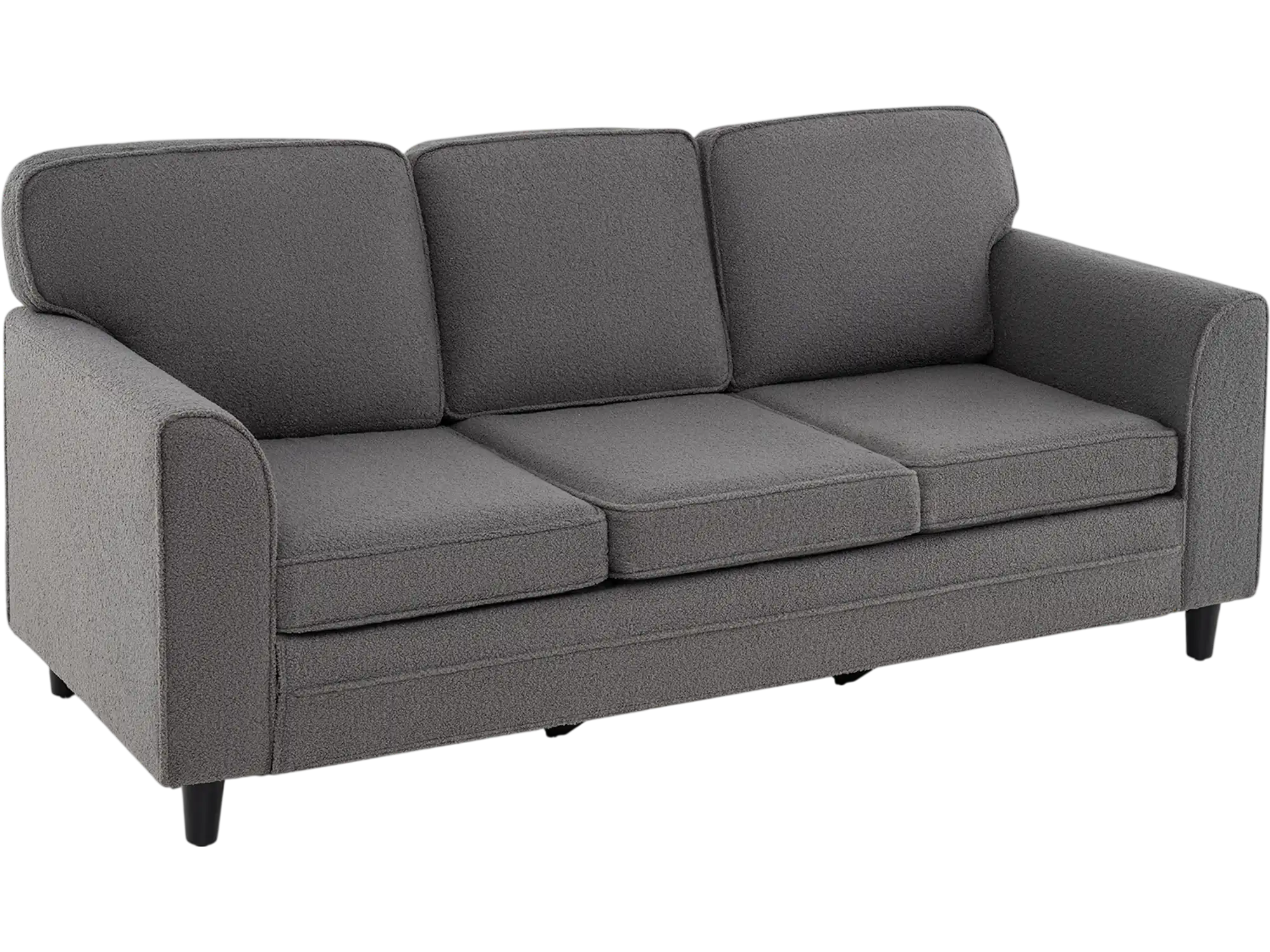 Costway Teddy Velvet 3-Seat Sofa Back Pillows 674138952 New