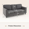 Upholstered gray teddy velvet 3-seat sofa with ergonomic backrests, dimensions 79" x 35" x 26", ideal for living rooms.