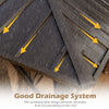 Close-up of the hardtop gazebo's roof showing the good drainage system to prevent water accumulation.