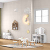 Kids' room bundle featuring a table and chairs set, vanity, and storage organizer in a modern, playful design.