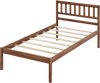 3-Piece Bedroom Bundle: Twin Size Wood Bed Frame + Dining Bench 2/3 Person Entryway Shoe Bench + Rattan Nightstand End Table