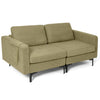 Sofa with ergonomic backrest and high-density cushions in olive green, perfect for cozy living room seating.