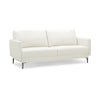 Modern two-seater sofa in white linen with ergonomic support, perfect for stylish living room or office spaces.