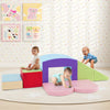 6 Pieces Foam Climbing Blocks Soft Play Climbing for Toddlers with Tunnel-Beige - Gallery View 1 of 10