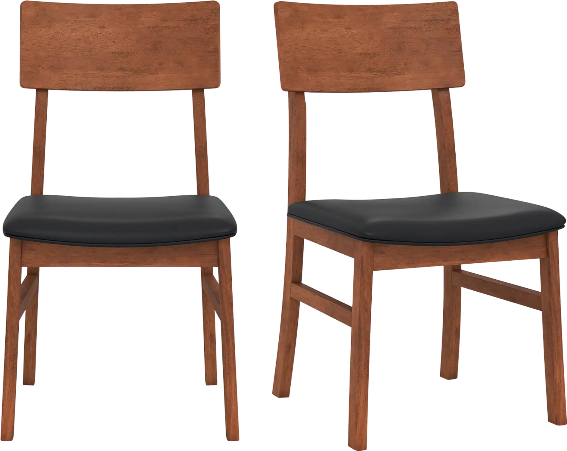 Costway Dining Chairs Set of 2 Faux Leather Upholstered Rubber Wood Legs 65262261 New