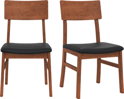 Costway Dining Chairs Set of 2 Faux Leather Upholstered Rubber Wood Legs 65262261 New