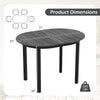 Round 43-inch wooden dining table in black with rubber wood legs, ideal for 2-4 people, perfect for small spaces.