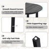 Smooth round corners and thick rubber wood legs of the 43-inch black dining table, ideal for small spaces.