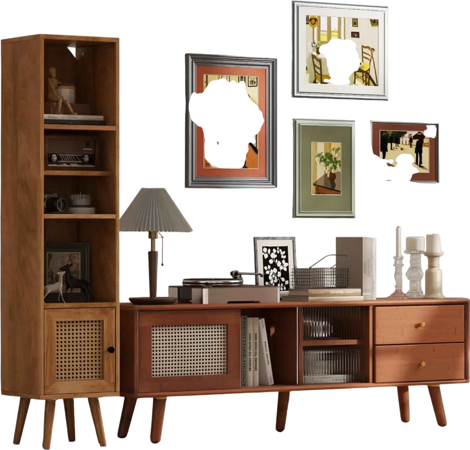 Costway Living Room Furniture Bundle TV Stand Storage Cabinet Accent Chair 38532581 New